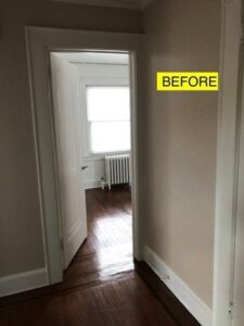 Fortunately there were enough other bedrooms in this house so that this little one could get converted into a bathroom!